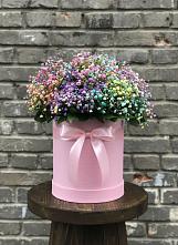 Цветочная композиция из Гипсофила и Розы в шляпной коробке #REPLACE_PRED# Каргинской
