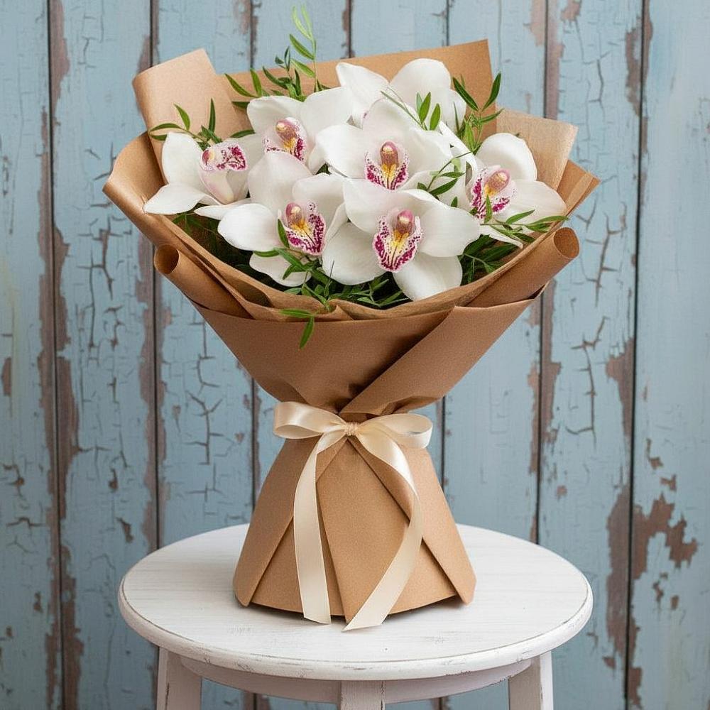 Букет цветов из: Орхидеи и Розы в Каргинской