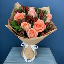 Букет цветов из:  Розы и Альстромерии в Каргинской