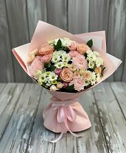 Букет цветов из:  Гвоздики, Розы и Хризантемы в Каргинской