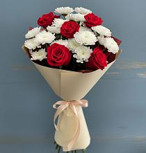 Букет цветов из:  Розы и Хризантемы в Каргинской