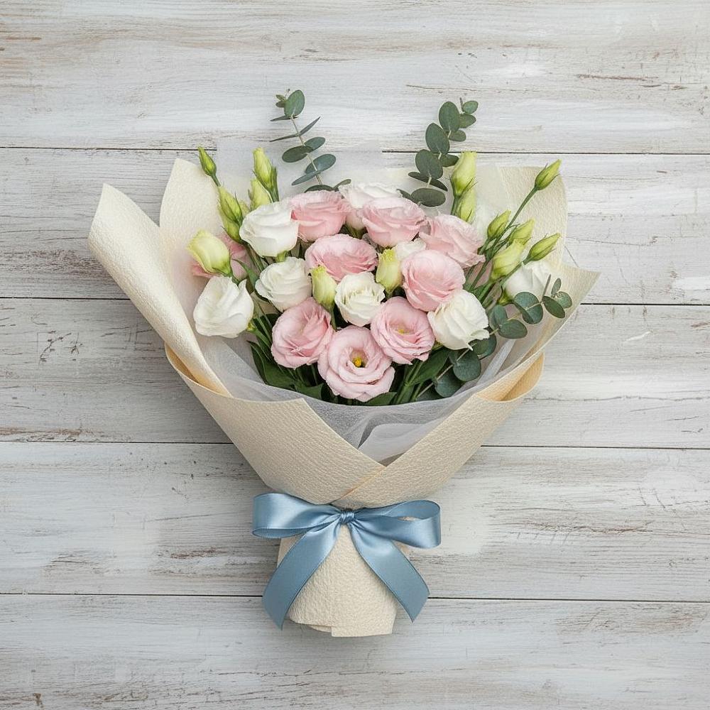 Букет цветов из: Лизиантусы в Каргинской